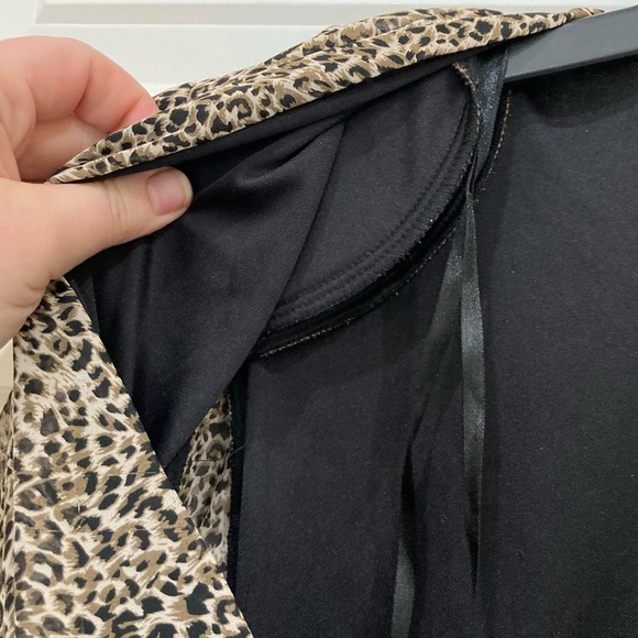 JBS LTD Animal Print Cheetah Leopard Wrap Chiffon Lined Dress Size 24W - Picture 9 of 9